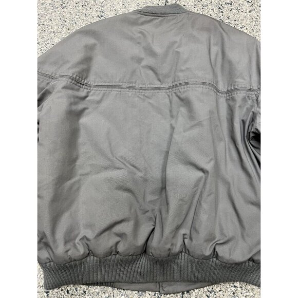 Midwest Traders Mens XL Gray Bomber Jacket Polyester/Nylon Ribbed Knit Cuffs - Picture 13 of 14